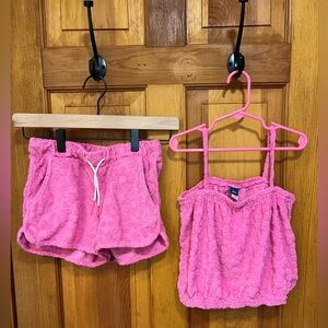 Old Navy Girls Flower tank & shorts large (10-12) EUC